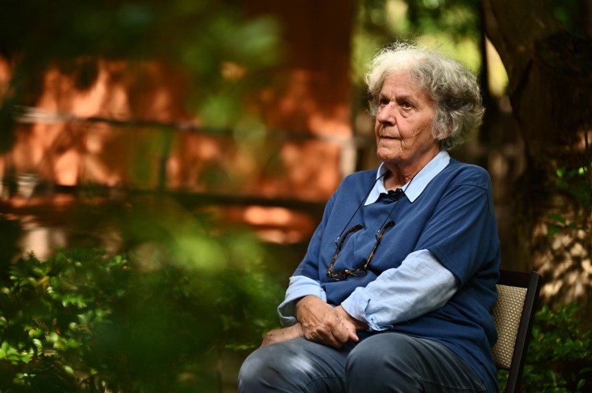 French director Ariane Mnouchkine is pictured on November 12, 2019 in Kyoto.