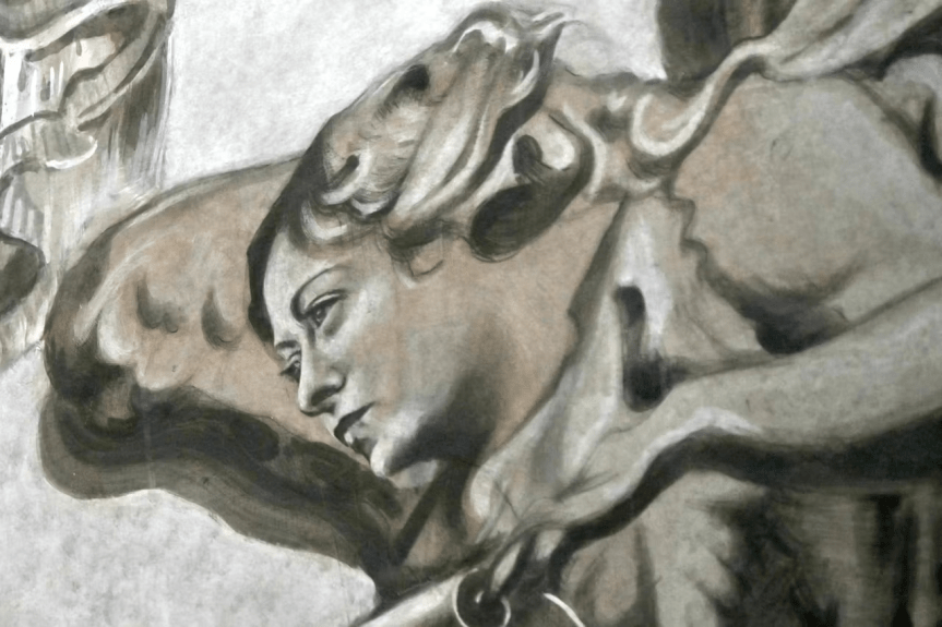 L&rsquo;IMAGE DU JOUR. LA MUSSOLINIENNE GEORGIA MELONI A DESORMAIS UNE FRESQUE À SA GLOIRE DANS UNE ÉGLISE&nbsp;ROMAINE